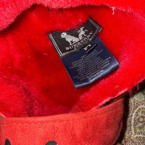 Burberry Red Genuine Lambskin Coat
